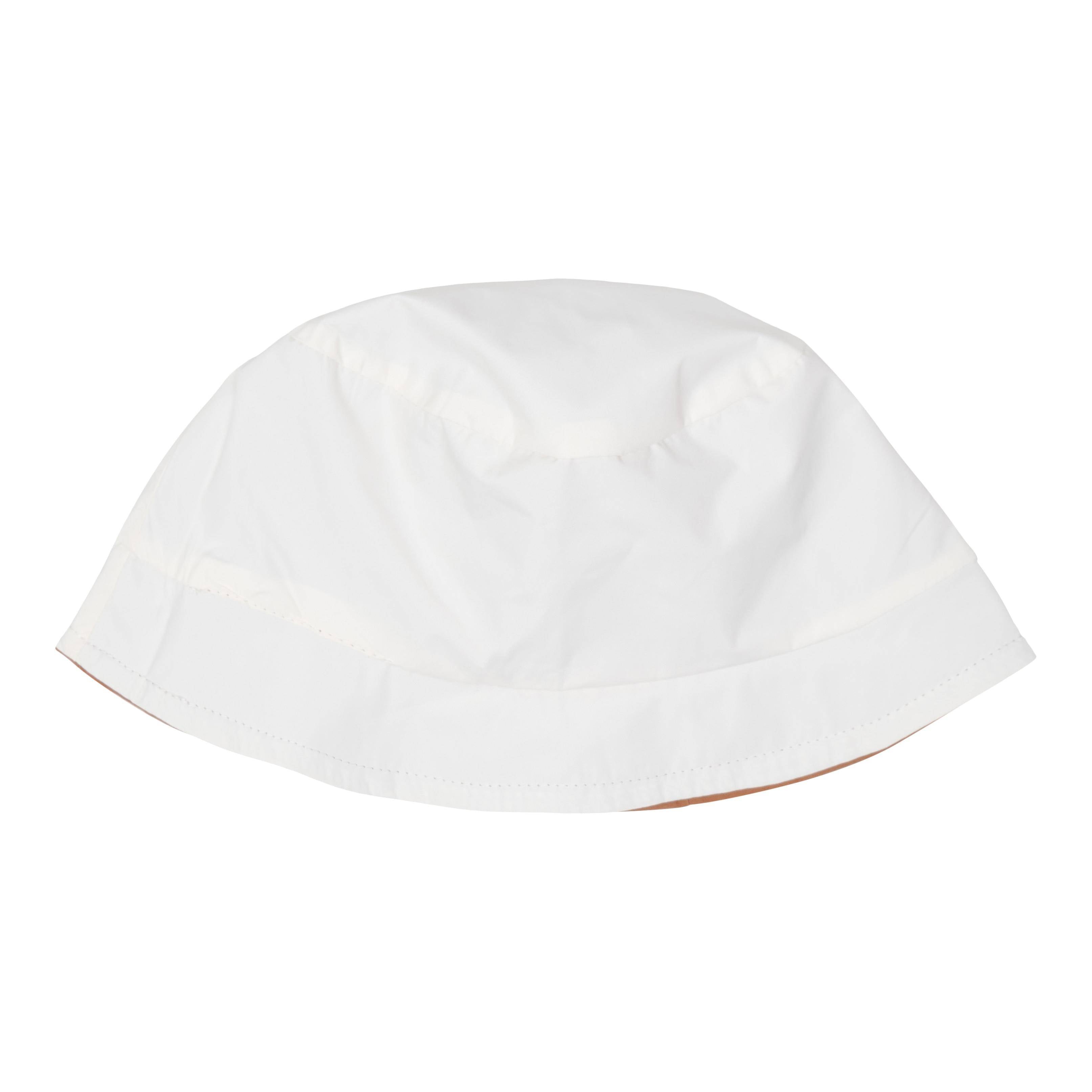 Reversible Sun Hat Orange White for Babies and Children