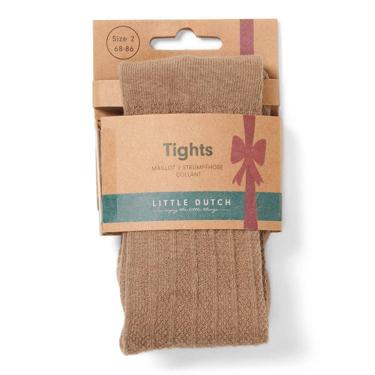 Strick-Strumpfhose 68/86- Braun | Little Dutch