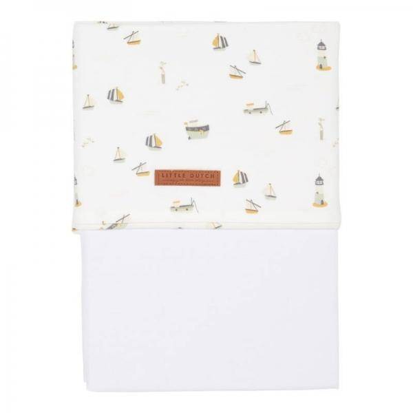 Sailors Bay children's bed sheet 110 x 140 cm, white | Little Dutch