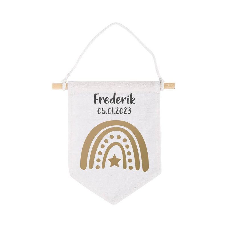 Fabric pennant with name 14x14 cm | Schmatzepuffer