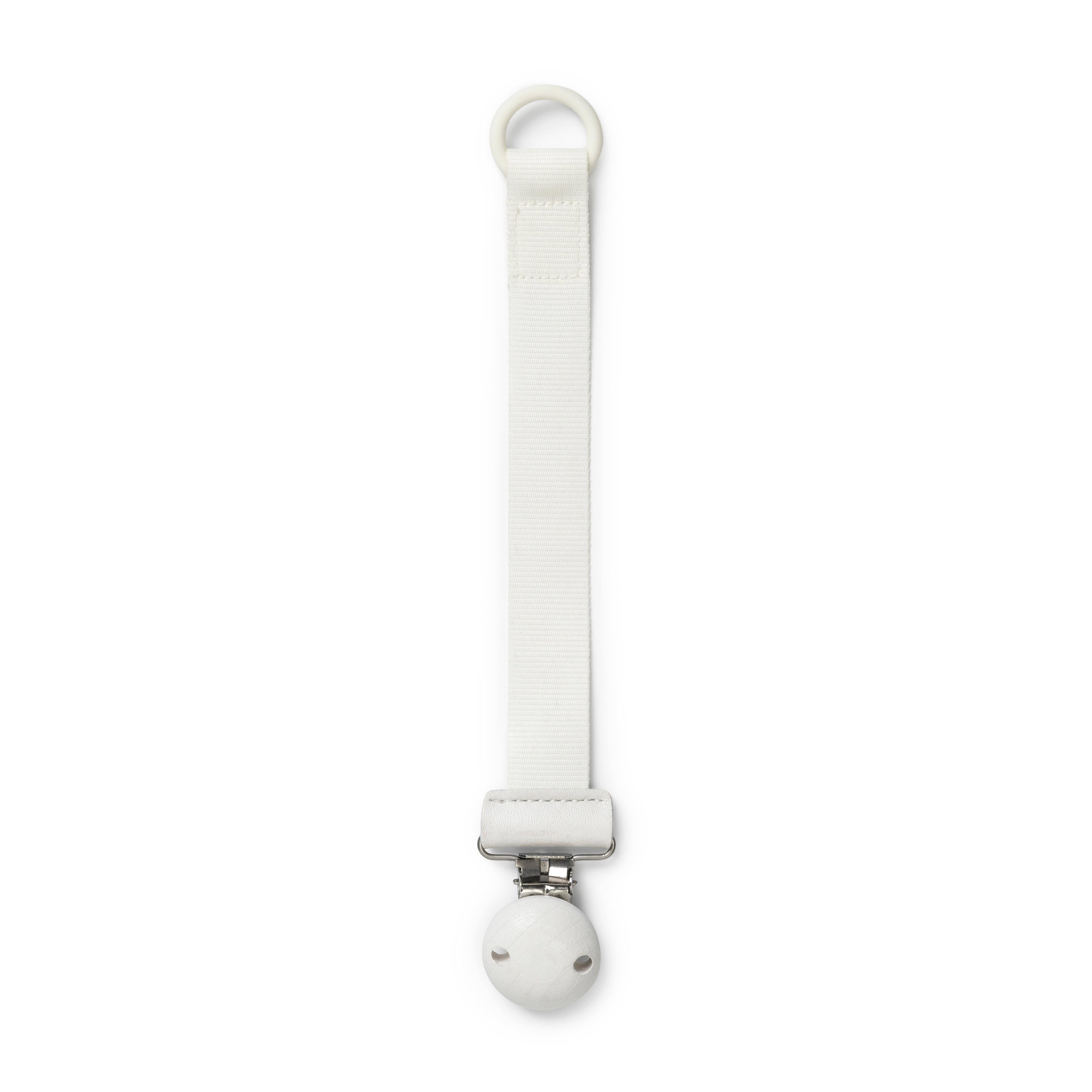 Pacifier chain with wooden detail - Vanilla White | Elodie