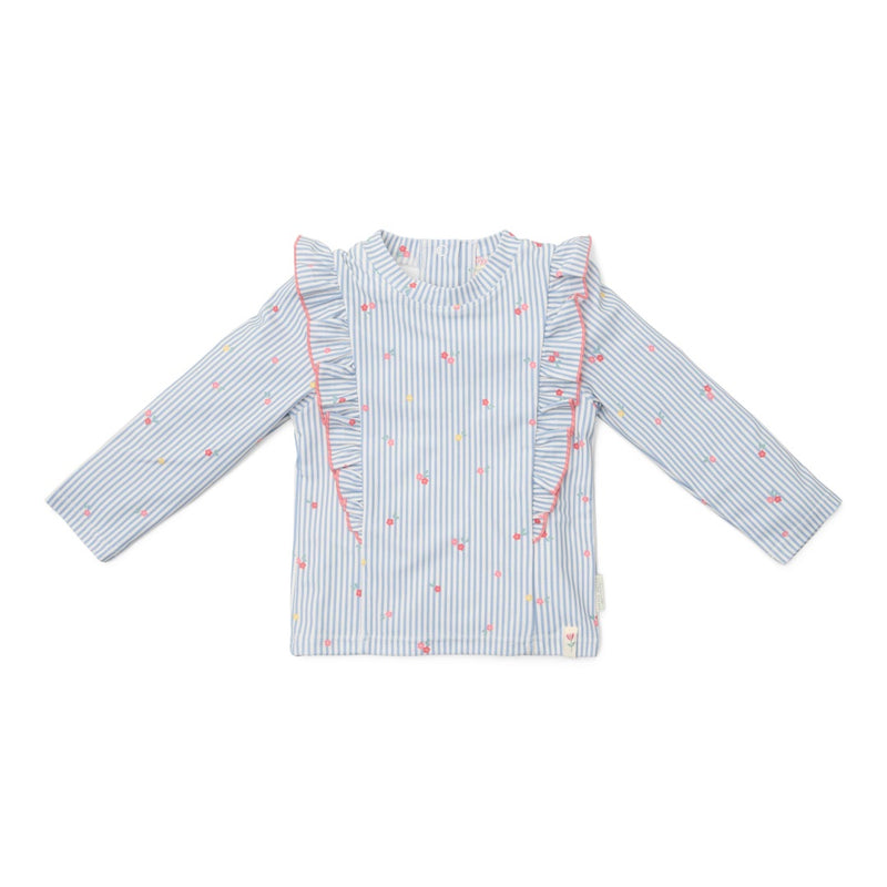 Langärmeliges Schwimmshirt Sunny Flowers Blue | Little Dutch