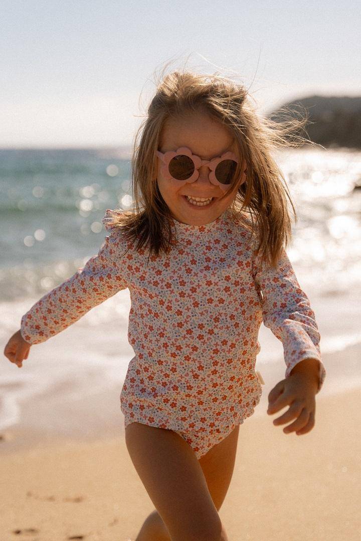 Maillot de bain manches longues Sunny Flowers multicolore | Little Dutch