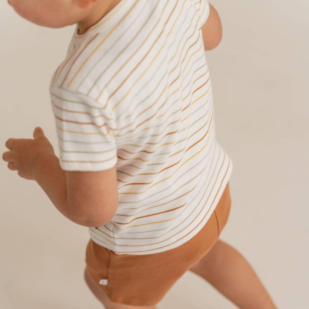 Short-sleeved T-shirt Vintage Sunny Stripes - 50/56 | Little Dutch