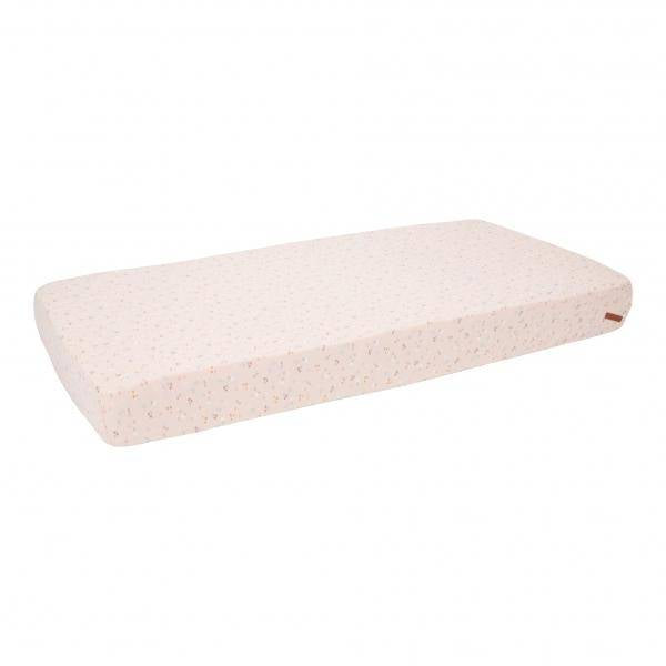 Fitted sheet for cradle, Little Pink Flowers | Little Dutch