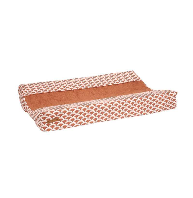 Sunrise changing table mat cover, rust red | Little Dutch