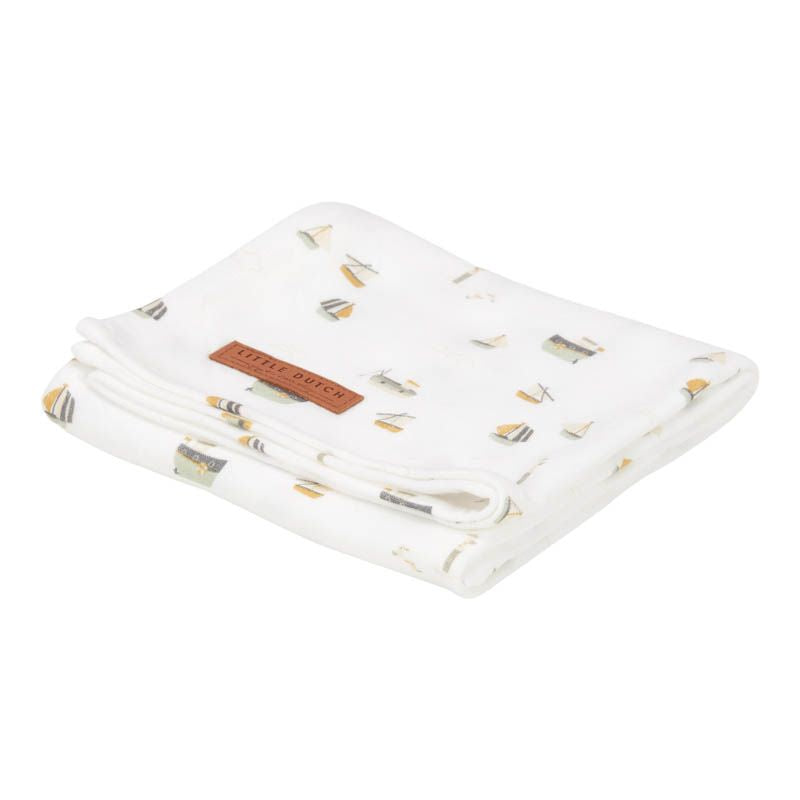 Muslin cloth swaddle 120x120 Sailors Bay white | Little Dutch