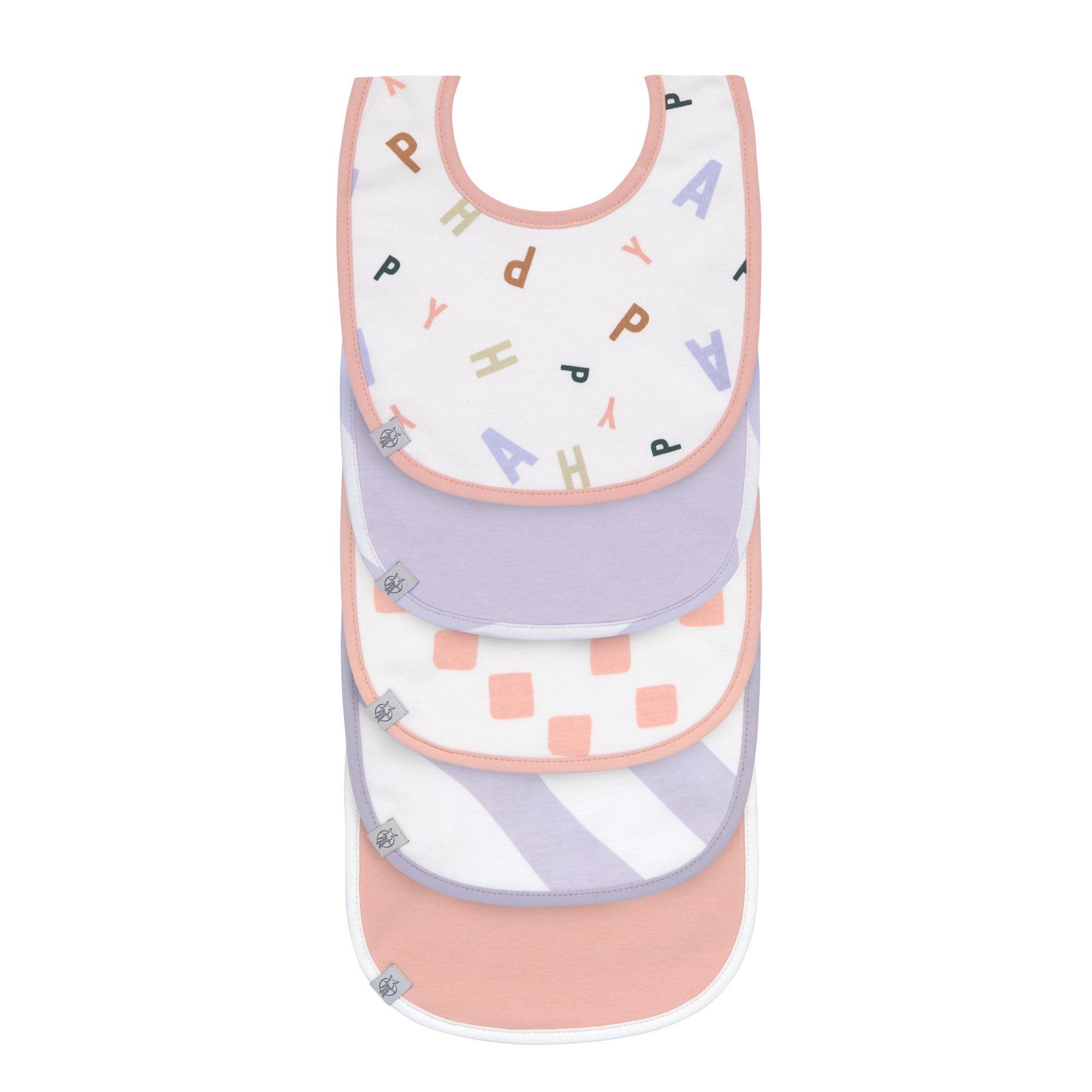 Bibs 5-pack Happy Fruits - peach | Casual