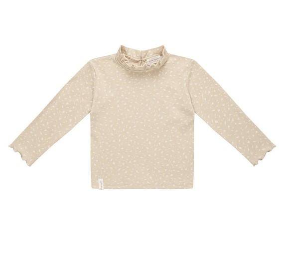 Longsleeve mit Rüschenstehkragen - tiny leaves / 62/68 | leevje