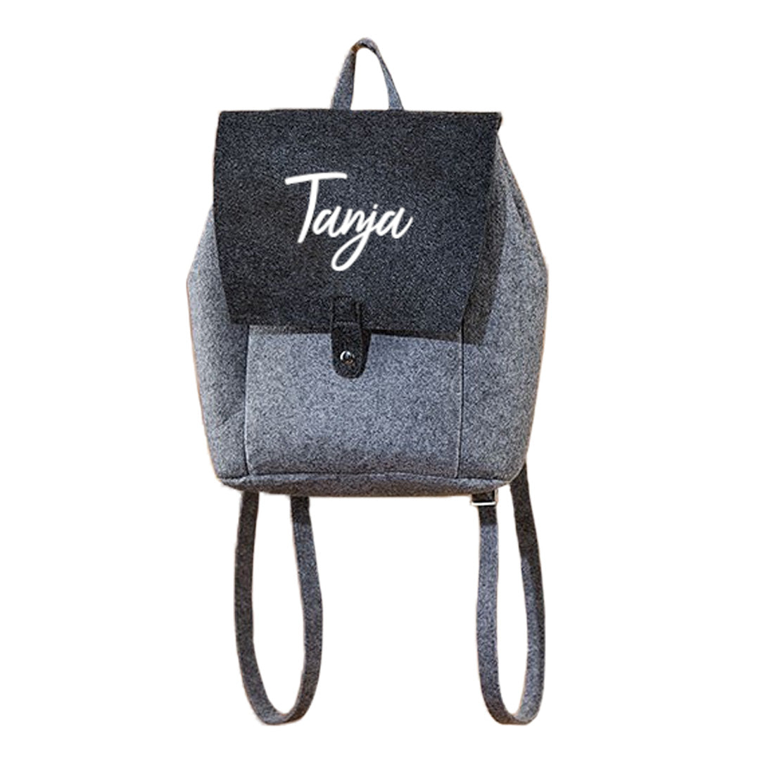 Rucksack Trendy Filz grau | by Schmatzepuffer®