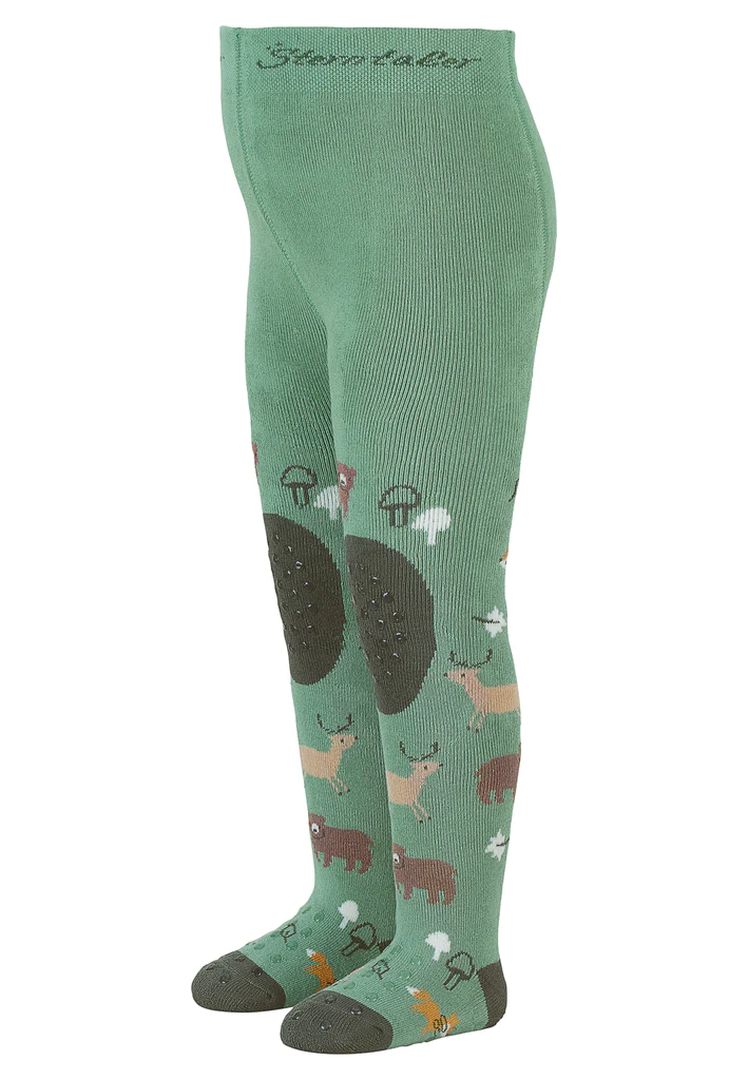 Crawling tights forest animals size 86 stone green | Sterntaler