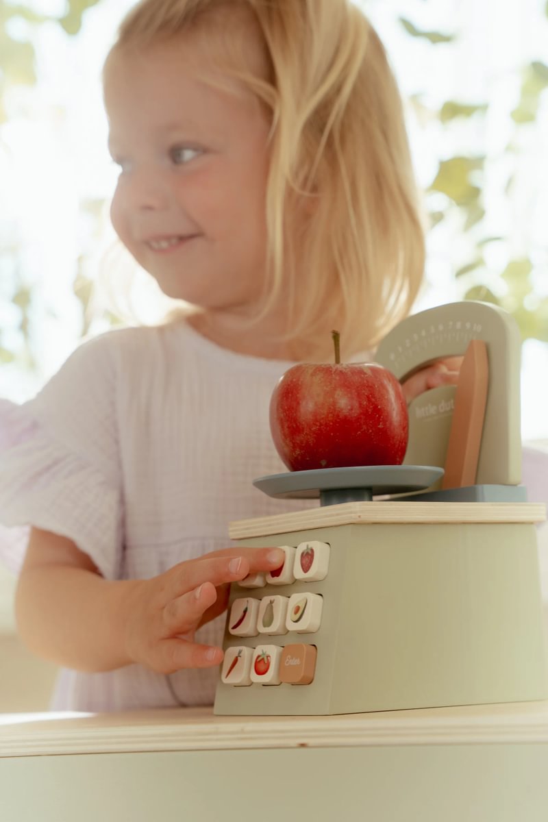 Holz Spielwaage für Kinderküche – Spielzeug Waage aus Holz