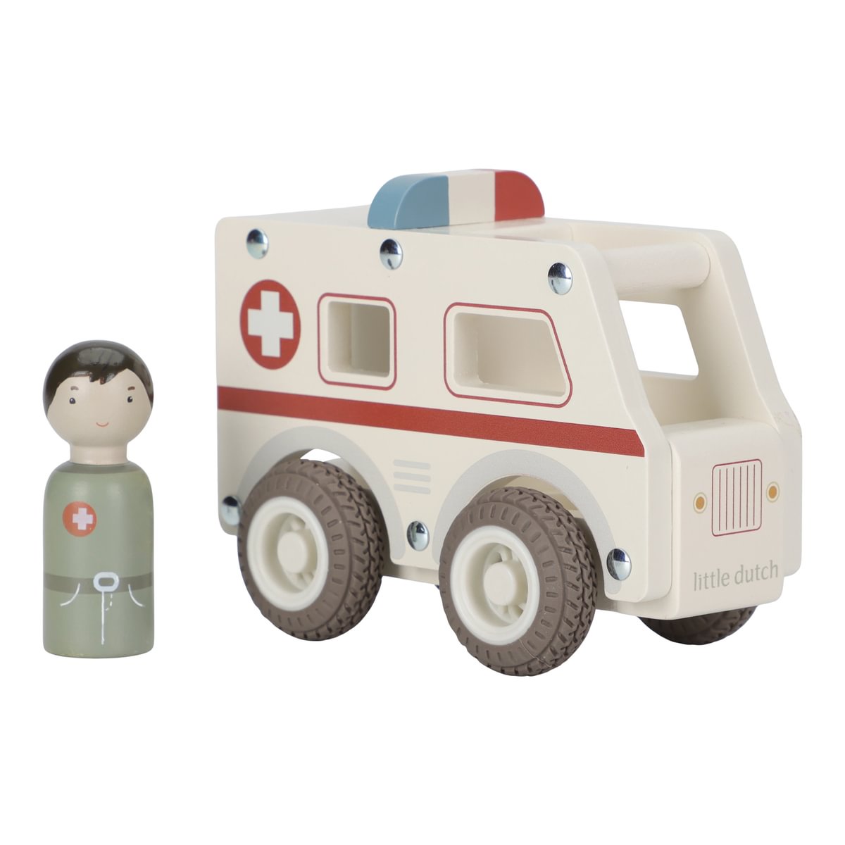 Krankenwagen aus Holz personalisierbar mit Namen