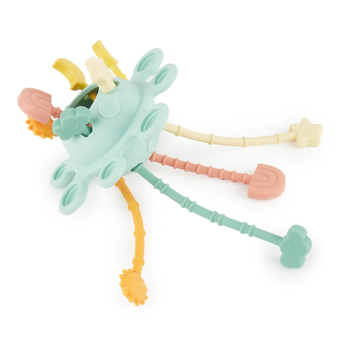 Jouet d'activité Montessori en silicone Planète - Eucalyptus | bieco