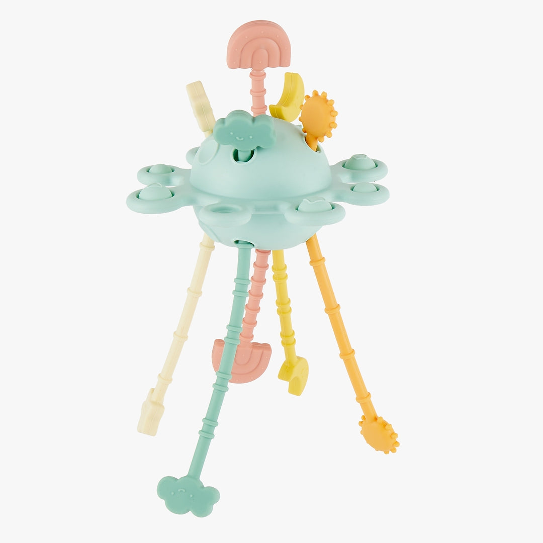 Jouet d'activité Montessori en silicone Planète - Eucalyptus | bieco