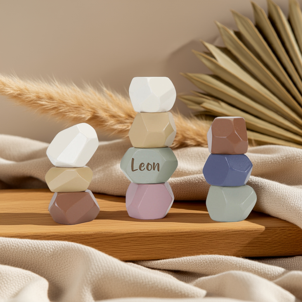 Balanciersteine aus Holz für Kinder