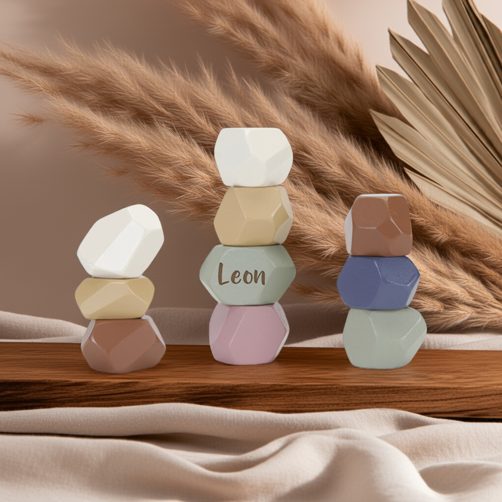 Balanciersteine aus Holz für Kinder