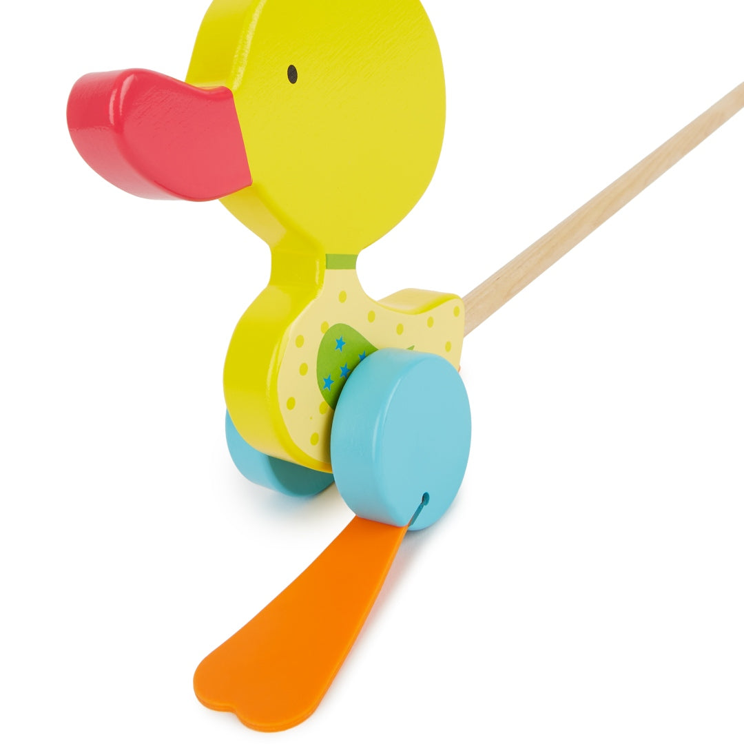 Rollerstick Waddling Duck Wood Yellow | bieco