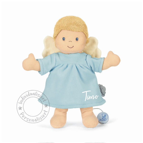 Guardian angel music box with large gift box including blue greeting card | Sterntaler