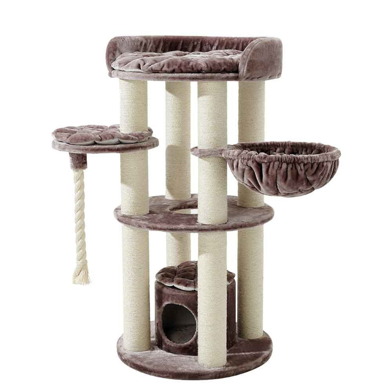 Nobby Kratzbaum Arda Cappuccino 138 cm mit Höhle und Sisalstämmen