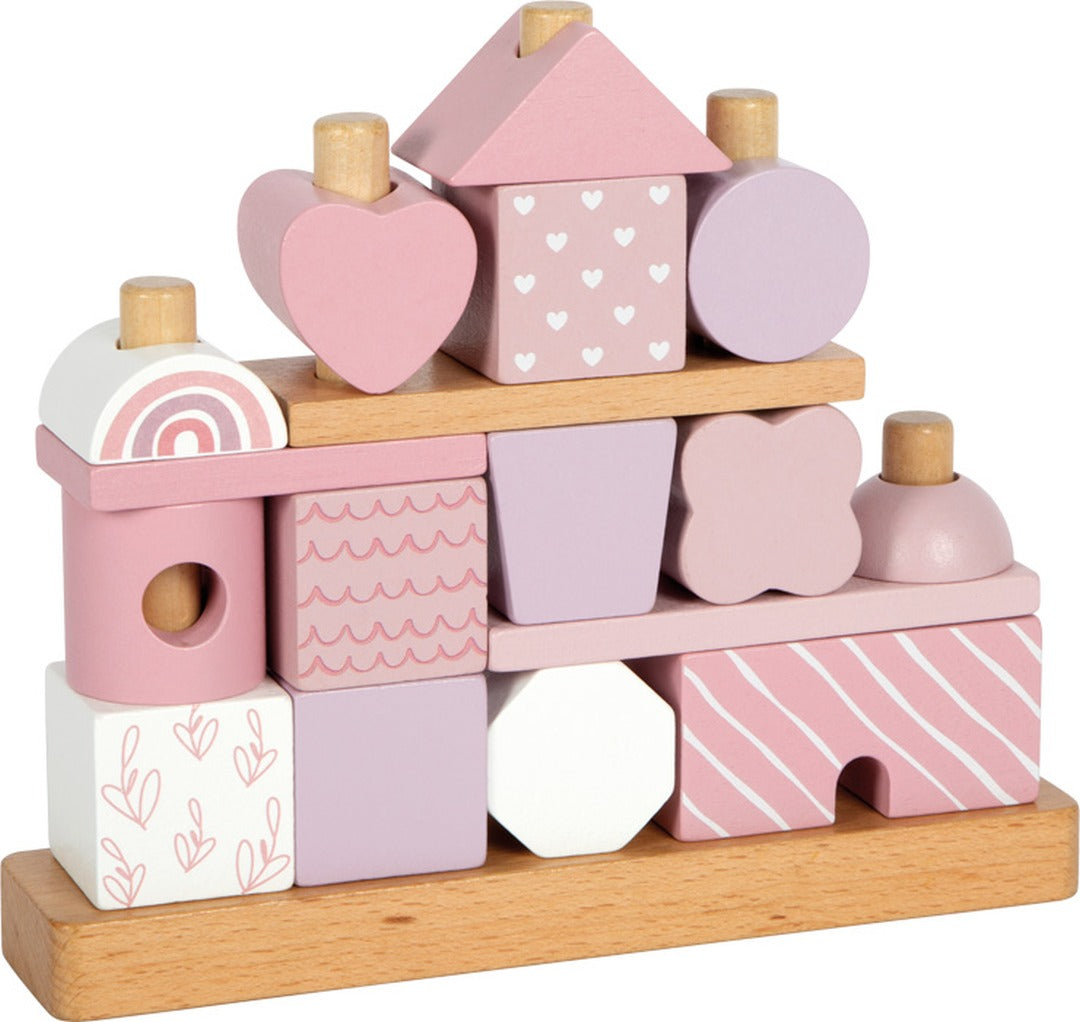 Personalized pink stacking house for a newborn | small foot by Schmatzepuffer