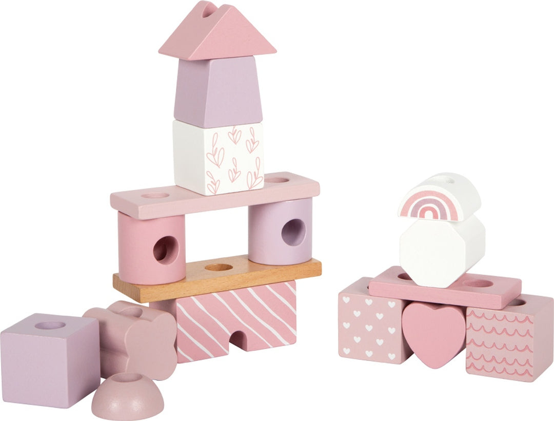 Personalized pink stacking house for a newborn | small foot by Schmatzepuffer
