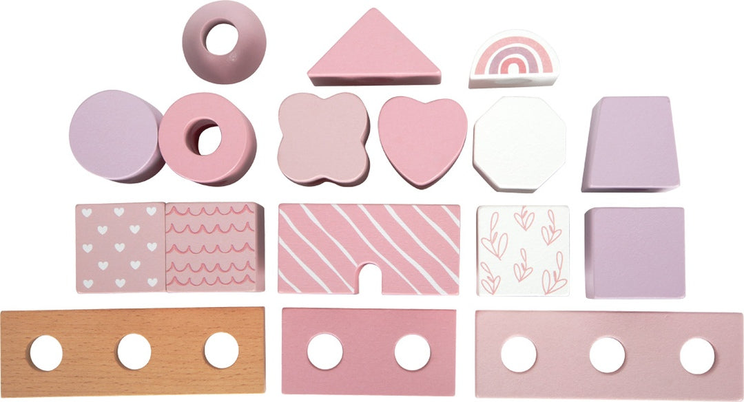 Personalized pink stacking house for a newborn | small foot by Schmatzepuffer