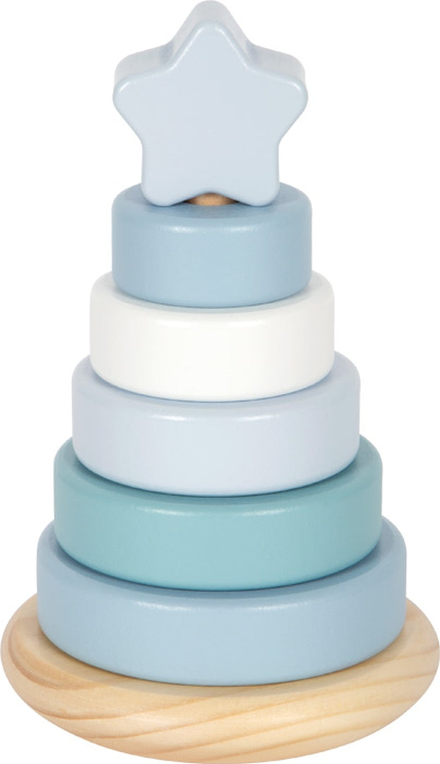 Personalized Stacking Tower blue - Gift for birth | by Schmatzepuffer