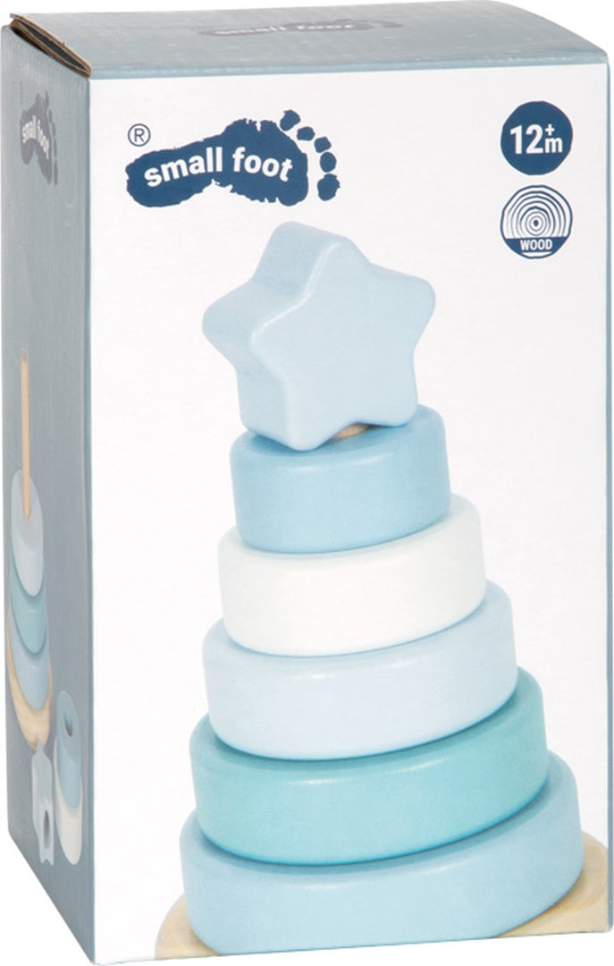 Personalized Stacking Tower blue - Gift for birth | by Schmatzepuffer
