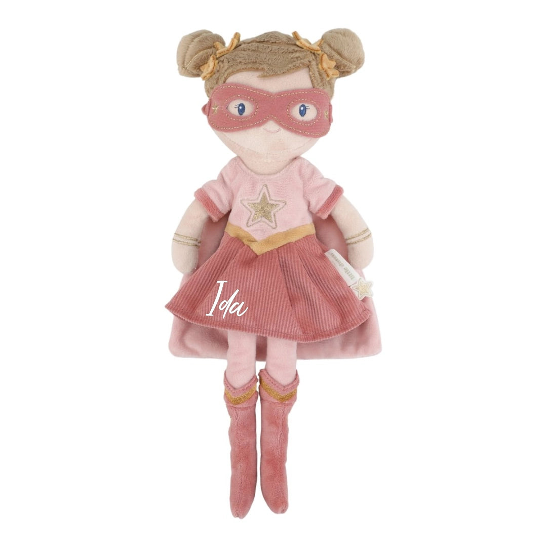 Kuschelpuppe Superheldin Rosa 35 cm – Geschenk für kleine Heldinnen