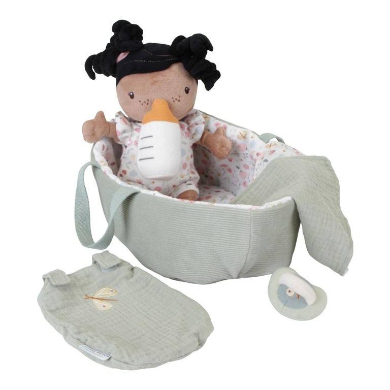 Poupée de chiffon Bébé Evi avec kit de soin Fleurs et Papillons