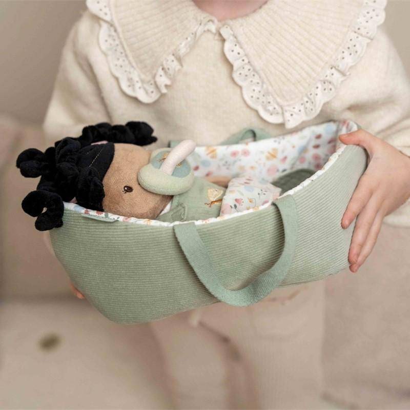 Poupée de chiffon Bébé Evi avec kit de soin Fleurs et Papillons