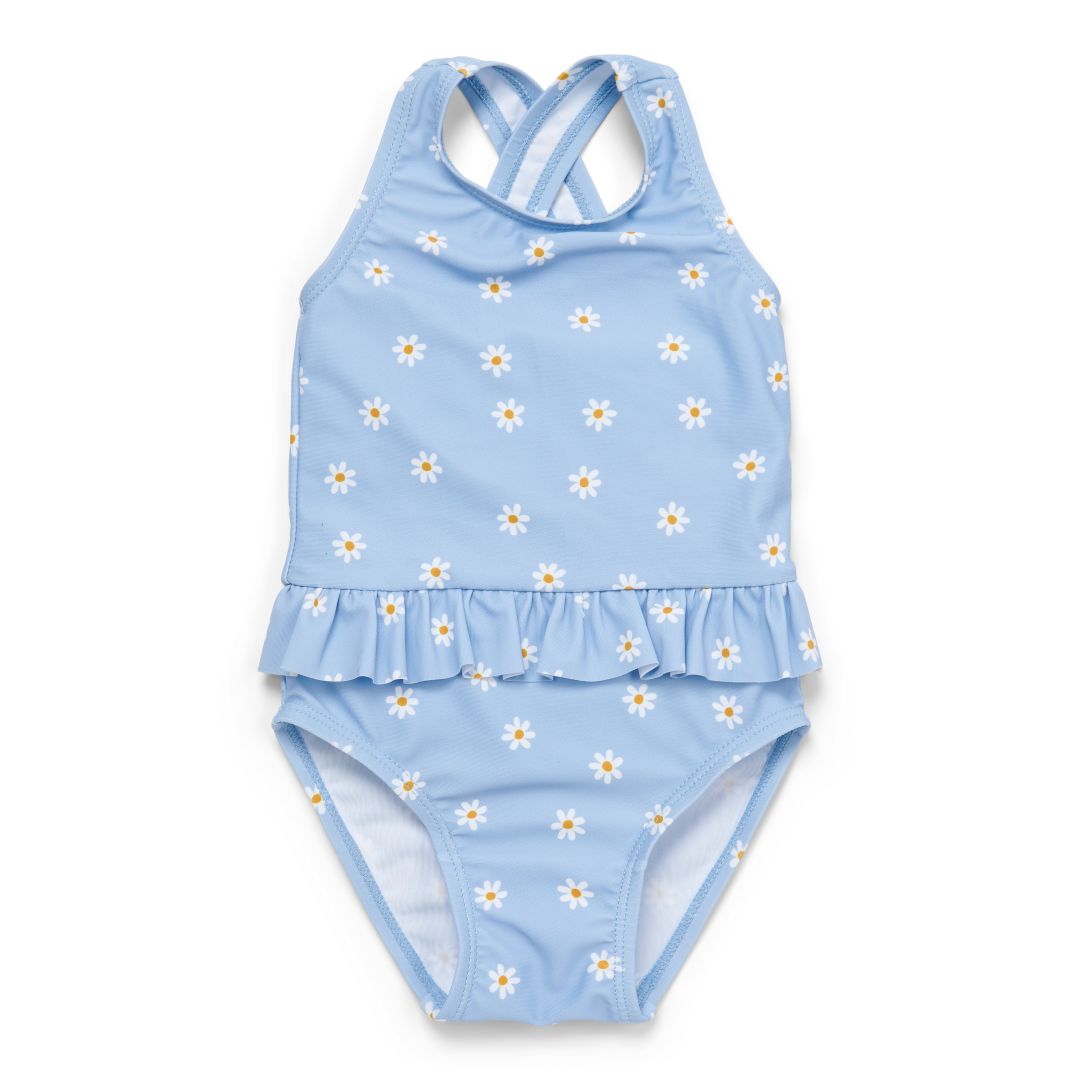 Badeanzug Volants Daisies Blue | Little Dutch