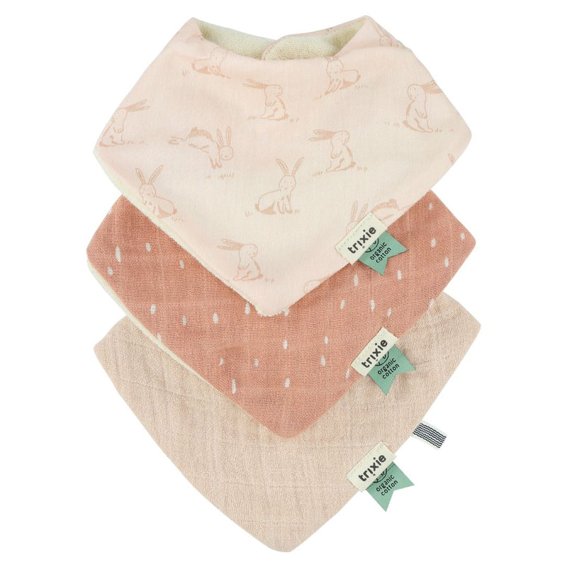 Bavoir bandana lot de 3 mélangé - Rosy Rabbit lapin | Trixie