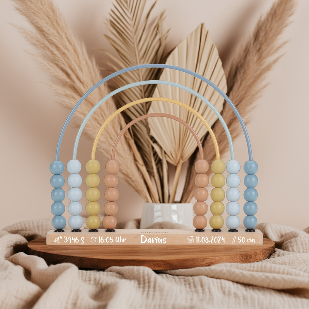 Rainbow Abacus Forest Friends Blue – Wooden Educational Toy