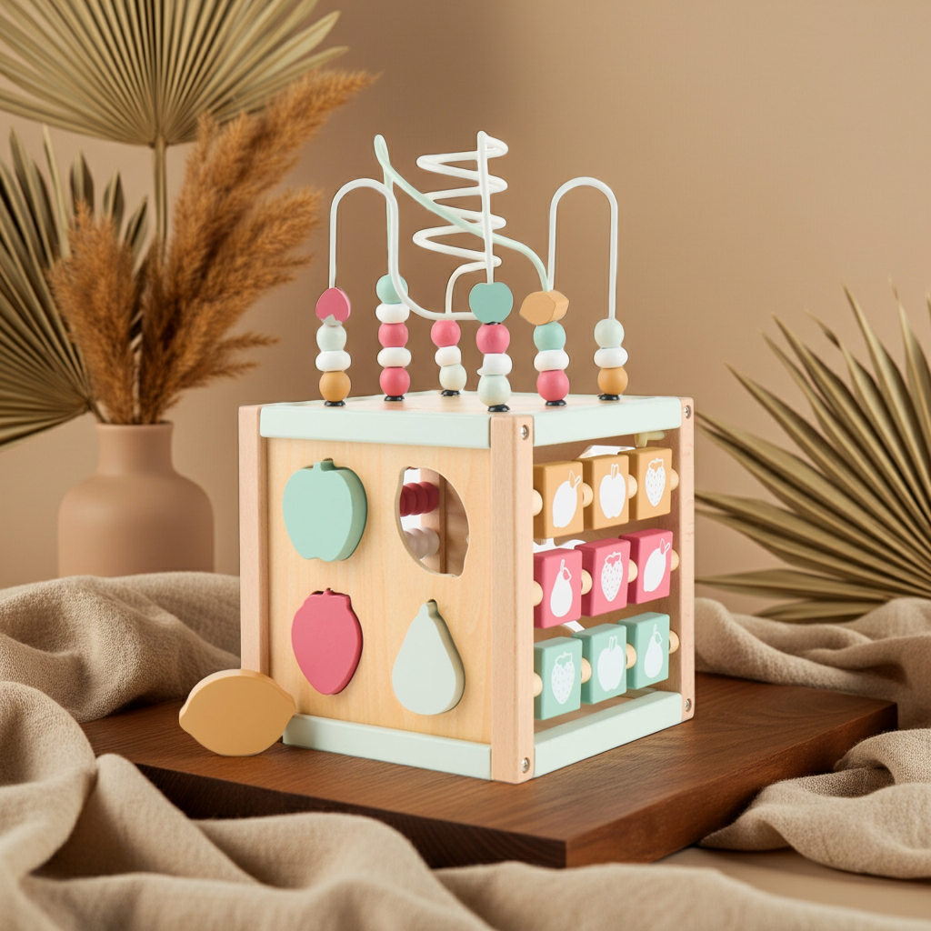 Motor skills cube Berry wood | bieco