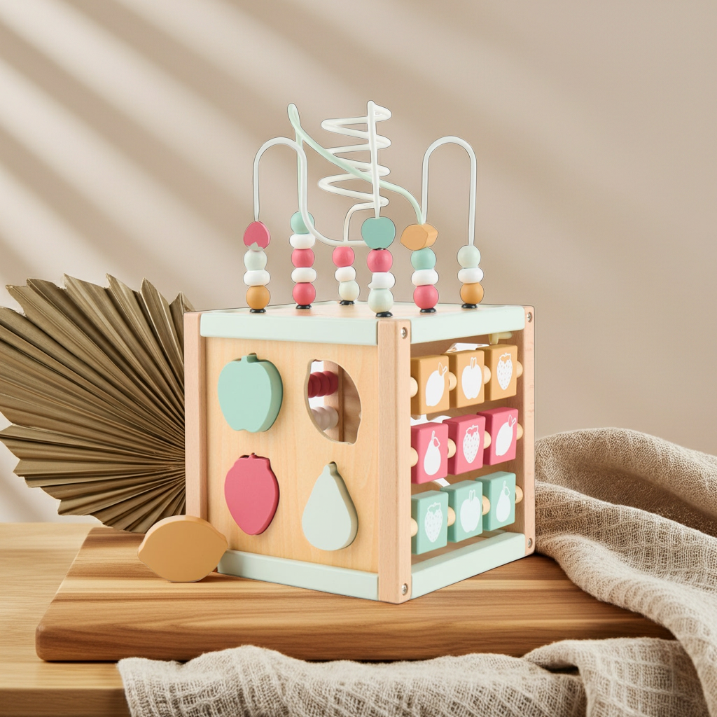 Motor skills cube Berry wood | bieco