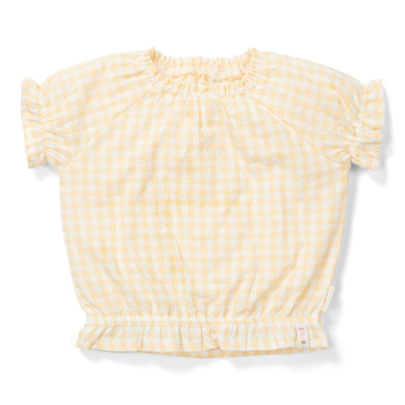 Bluse Sunshine Checks – Kinderbluse kurzarm für den Sommer