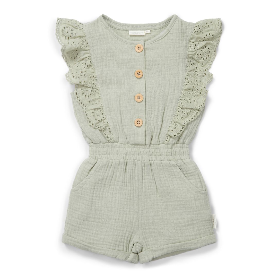 Combinaison sans manches Vert gazon | Little Dutch
