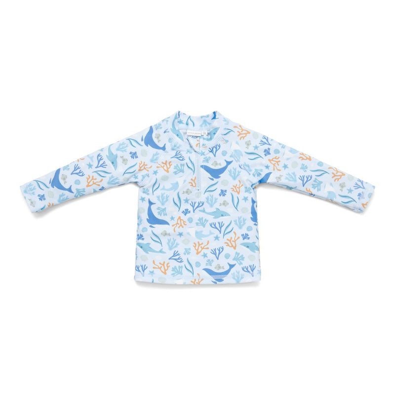 Long-sleeved bathing T-shirt Ocean Dreams Blue | Little Dutch