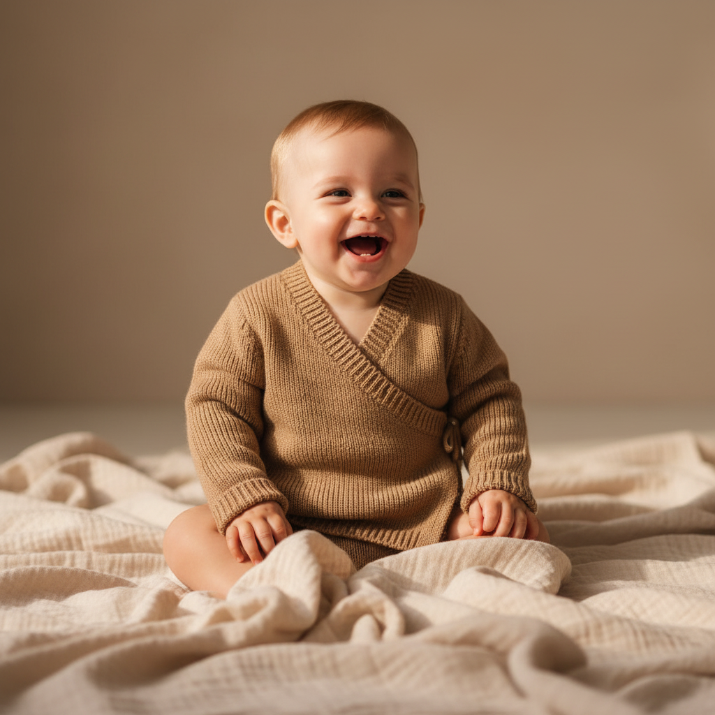 Strick-Wickeljacke, Braun | Little Dutch