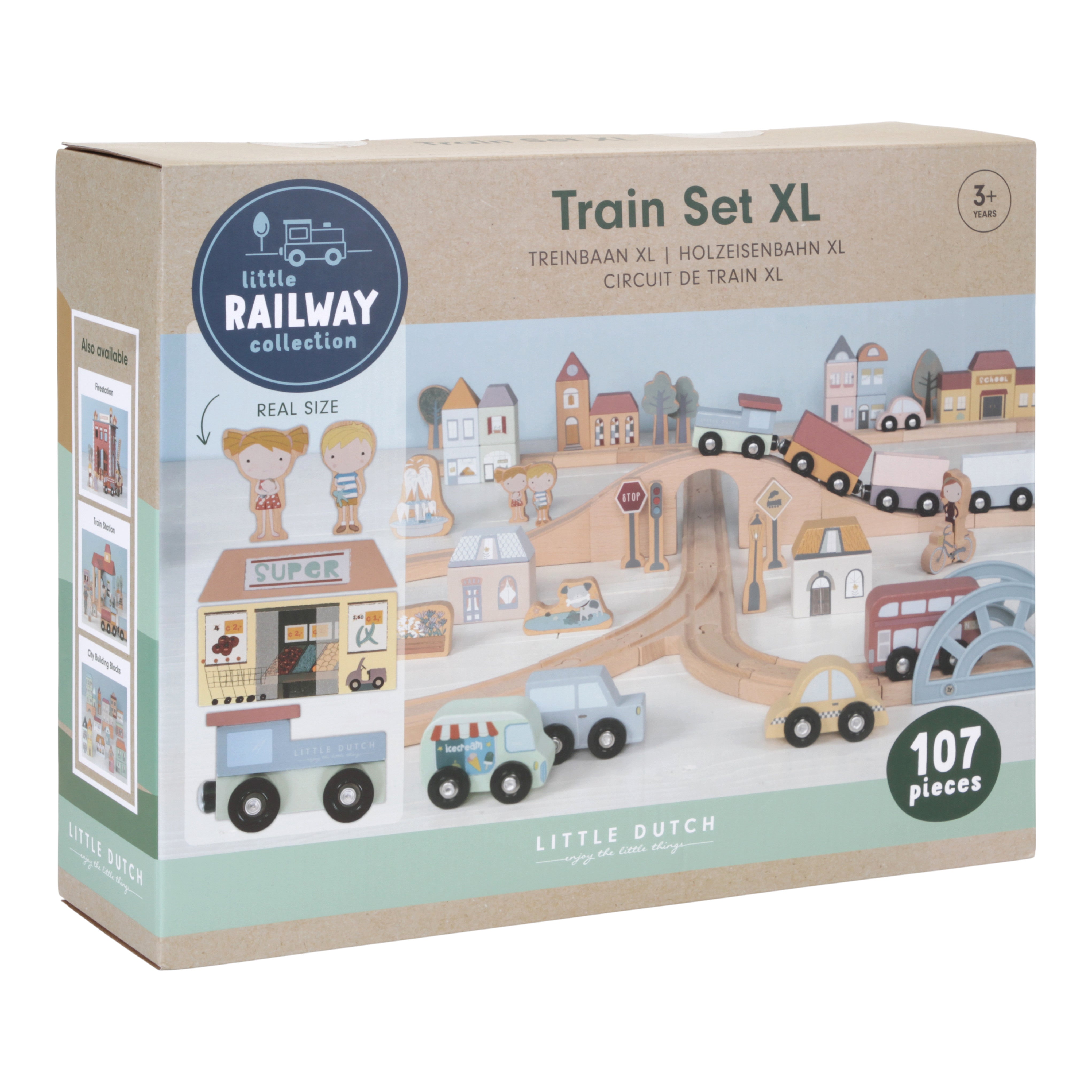 Wooden train starter set XXL made of wood | Smack buffers
