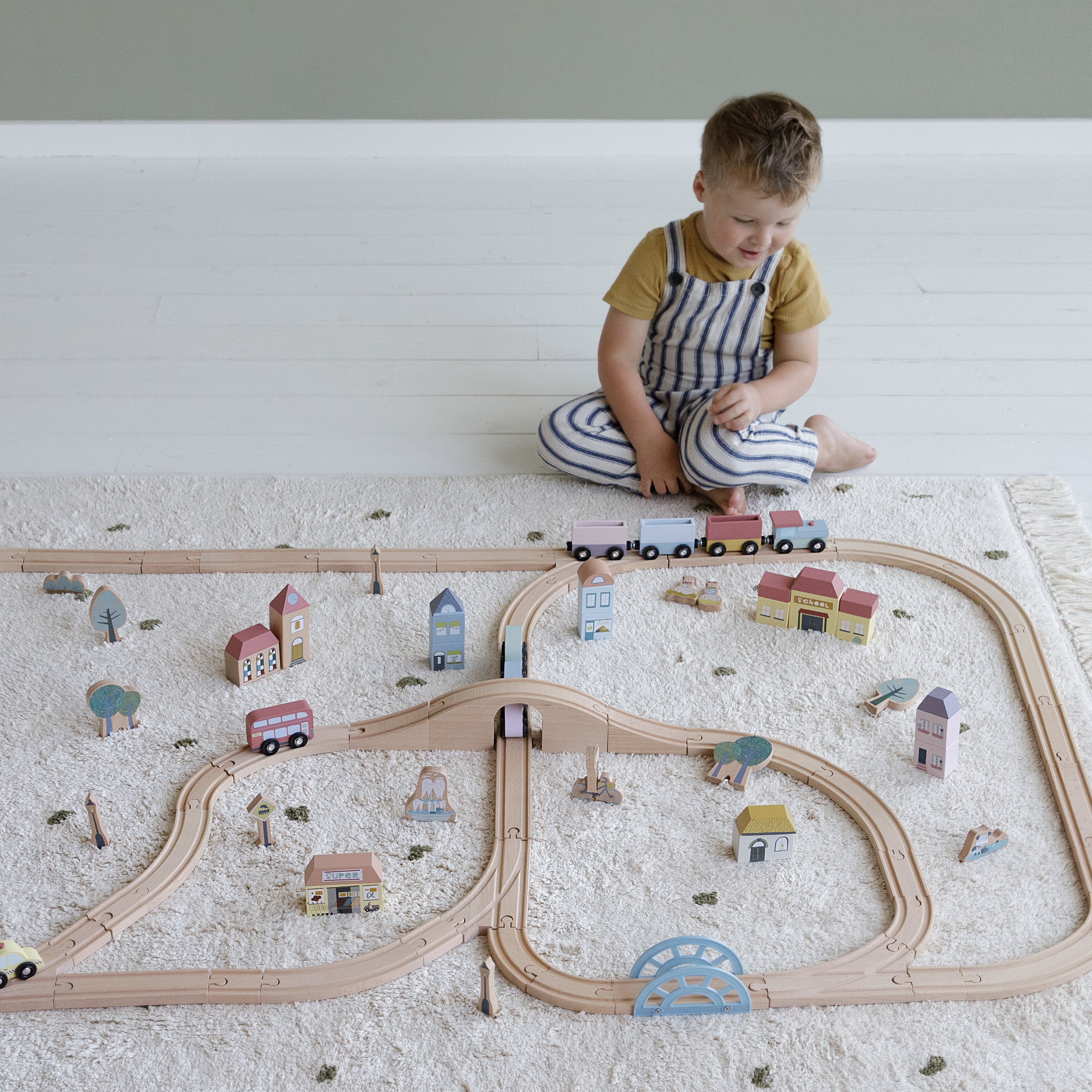 Wooden train starter set XXL made of wood | Smack buffers