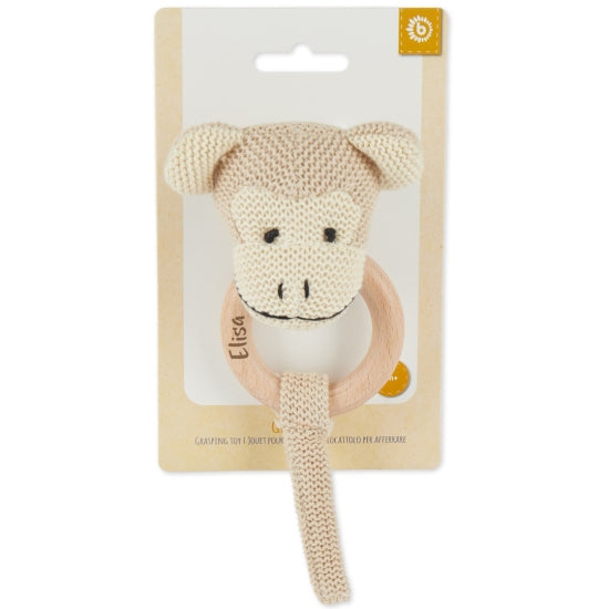 Jouet singe à saisir avec hochet | Bieco