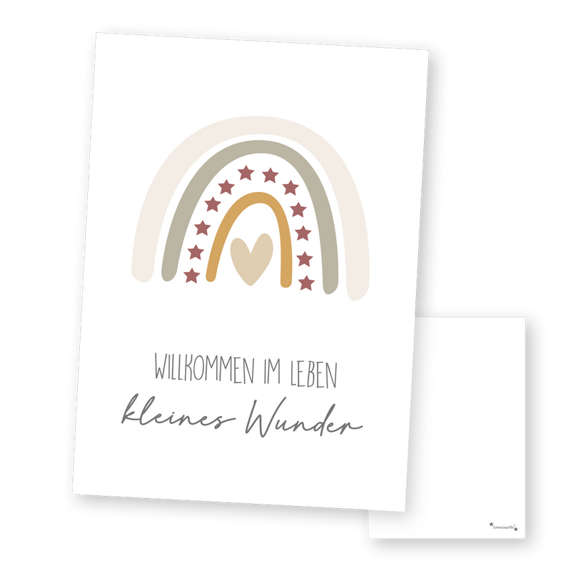 Greeting Card Beige "Little Miracle" for Birth