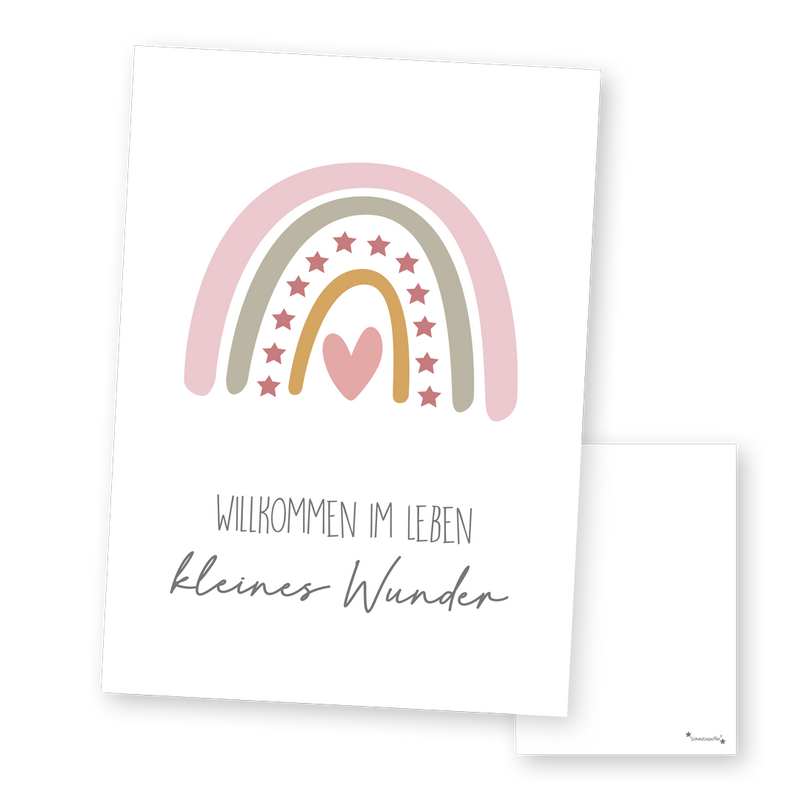 Pink "Little Miracle" Greeting Card for Birth