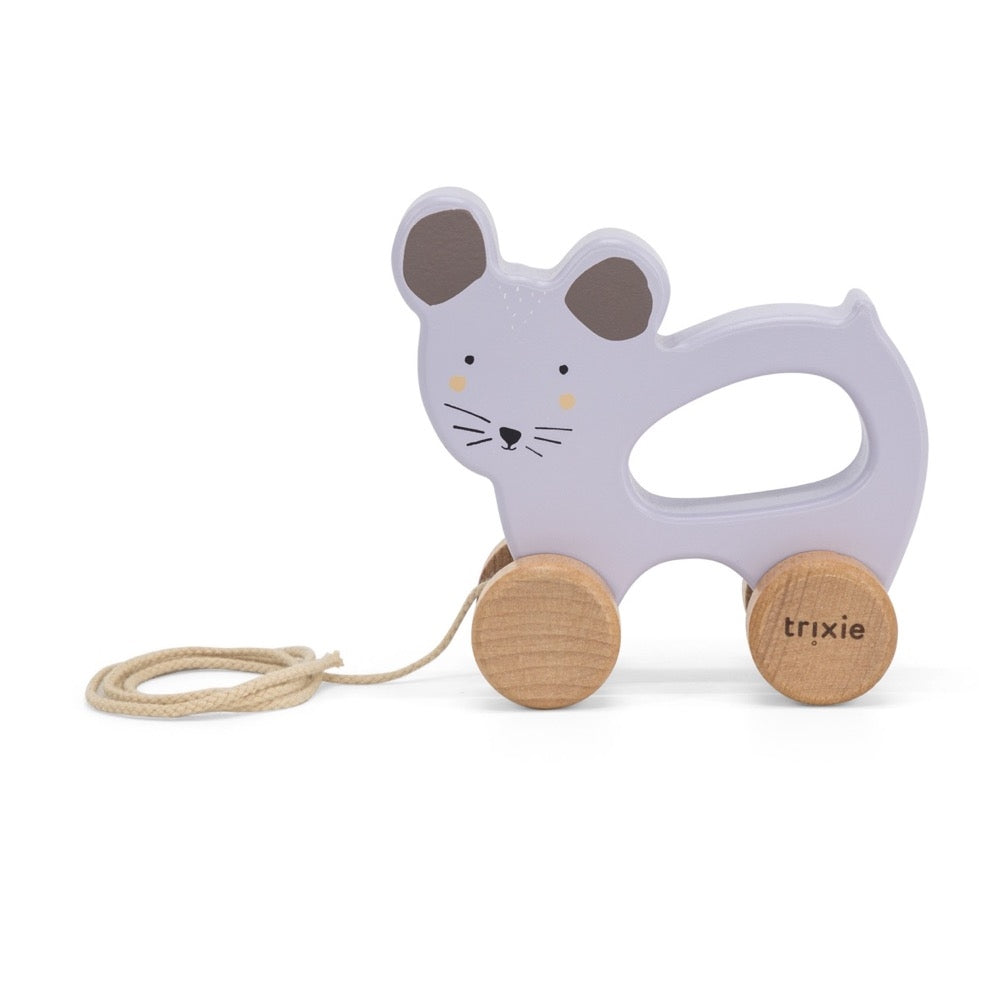 Wooden Pull-Along Toy Mrs. Mouse for Children | Trixie