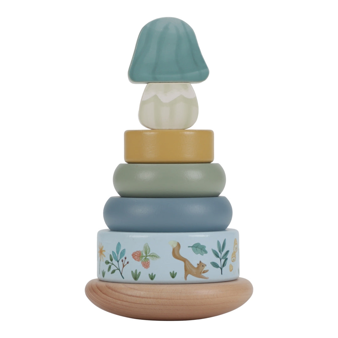 Wooden stacking tower Forest Friends "For Birth" | Little Dutch