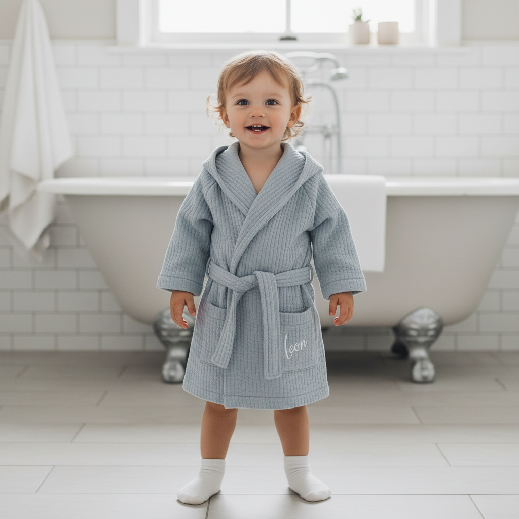 Bademantel Pure Soft Blue für Babys und Kinder