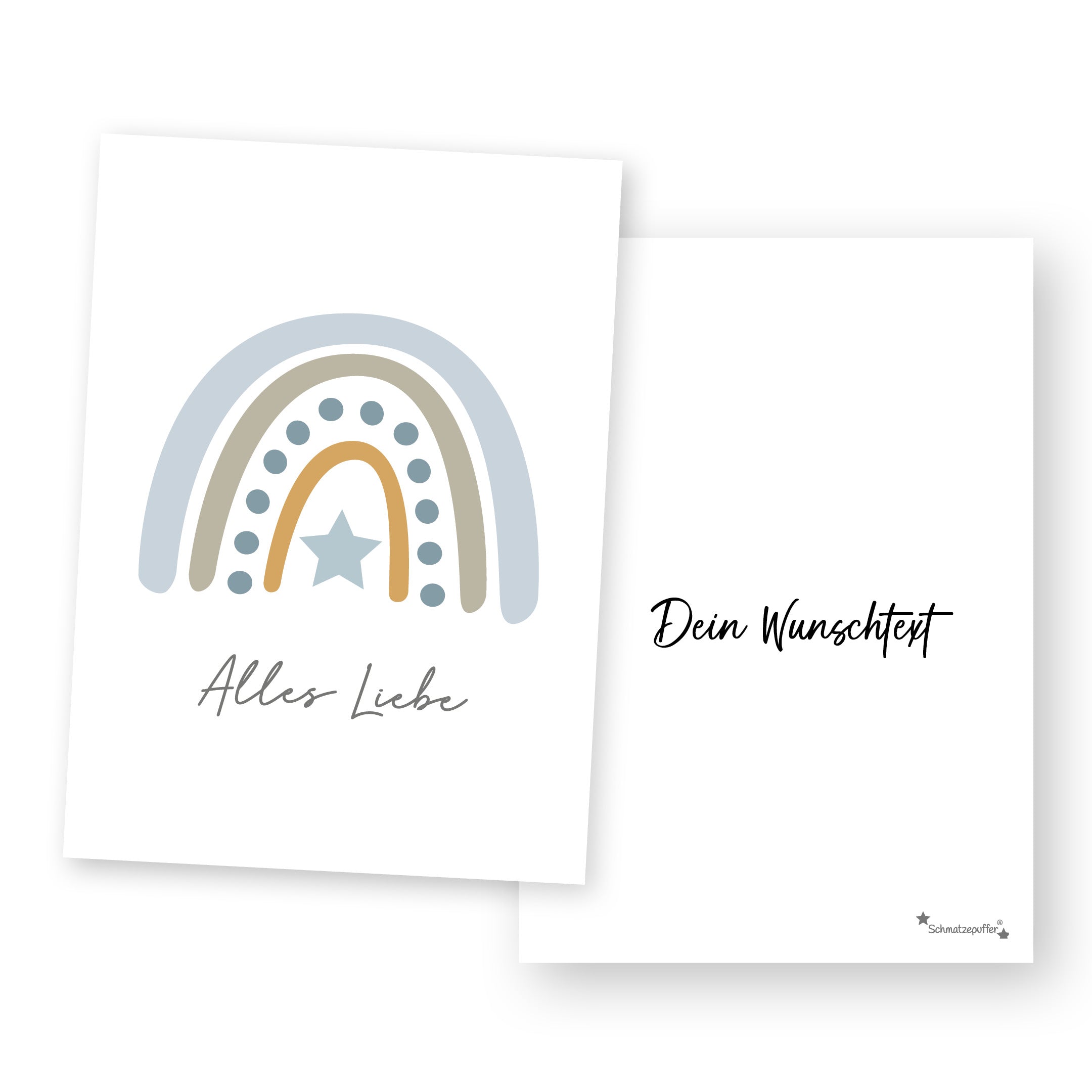 Carte de vœux personnalisée Bleue - Tout mon amour | Schmatzepuffer
